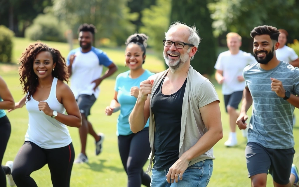 Eine lächelnde Frau isst einen Apfel und strahlt Gesundheit aus