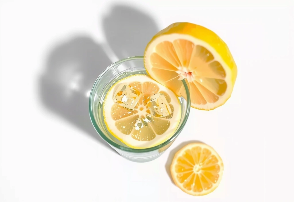 Glas Wasser mit Zitronenscheiben, symbolisiert Hydration