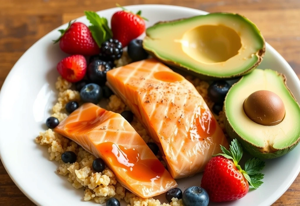 Teller mit bunten, gesunden Lebensmitteln